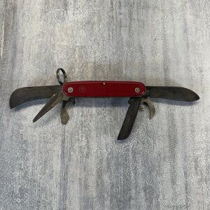 Vintage Pastor Aleman Red Camp/Utility Knife Swiss Army Knife - ULTRA RARE